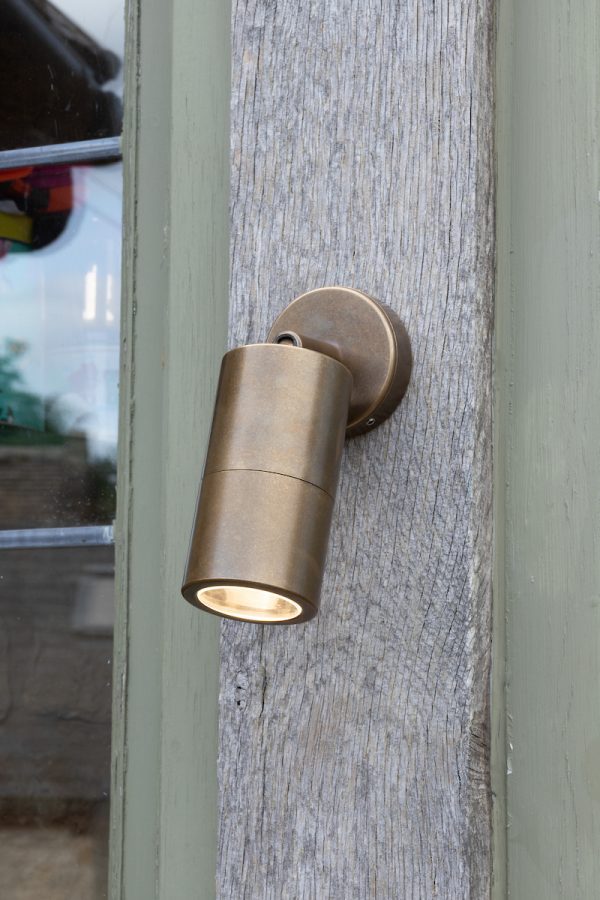 Ortega Outdoor Single Spotlight Natural Brass IP65 - Image 3