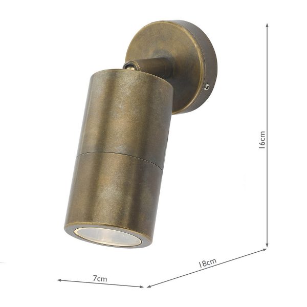 Ortega Outdoor Single Spotlight Natural Brass IP65 - Image 4