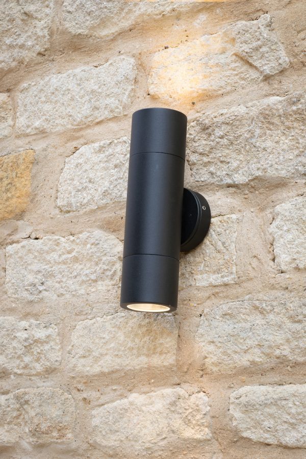 Ortega Outdoor 2 Light Wall Light Matt Black IP65 - Image 4