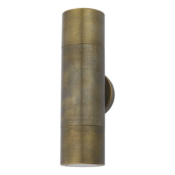 Ortega Outdoor 2 Light Wall Light Natural Brass IP65 - Image 2