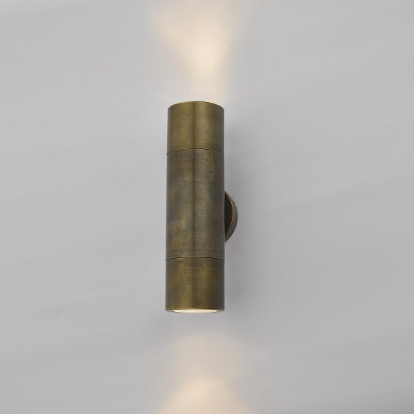Ortega Outdoor 2 Light Wall Light Natural Brass IP65 - Image 3