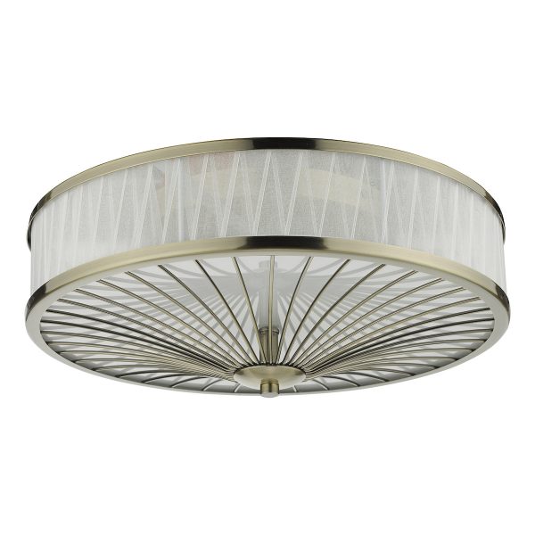 Oslo 3 Light Flush Antique Brass - Image 2
