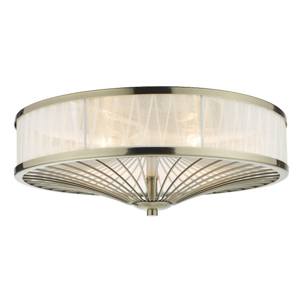 Oslo 3 Light Flush Antique Brass - Image 3