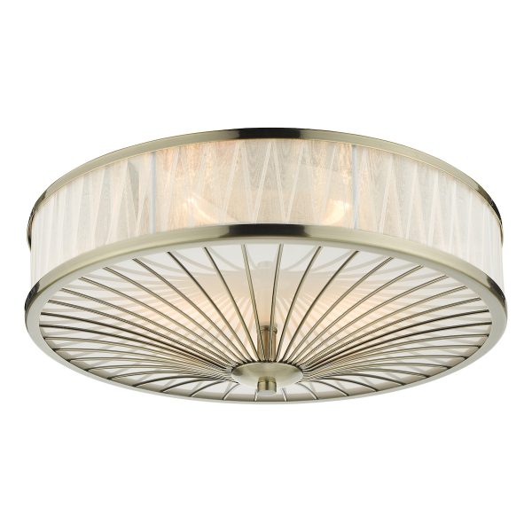 Oslo 3 Light Flush Antique Brass - Image 4
