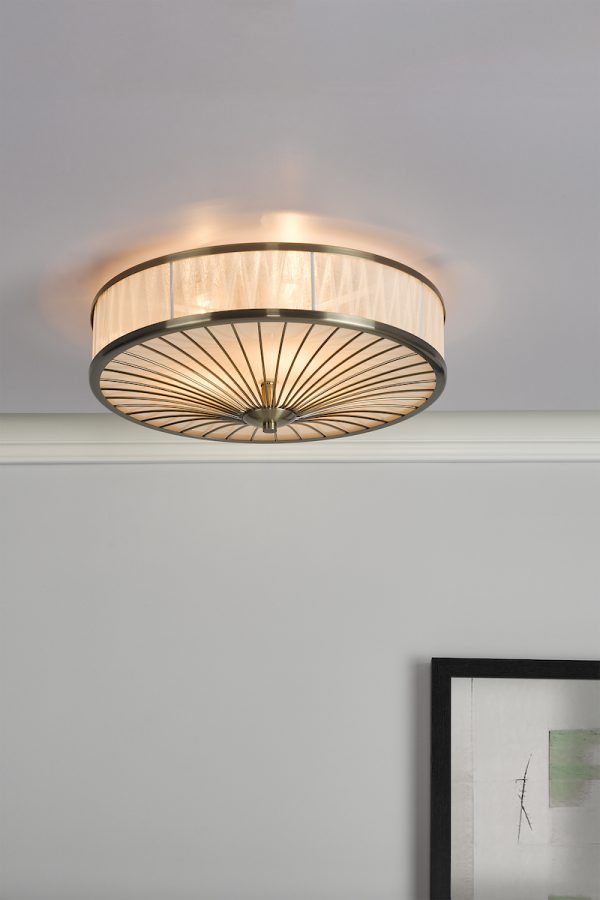 Oslo 3 Light Flush Antique Brass - Image 6