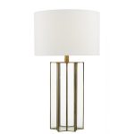 Osuna Table Lamp Natural Brass Glass With Shade
