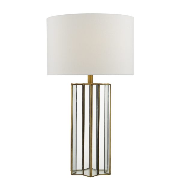Osuna Table Lamp Natural Brass Glass With Shade - Image 4
