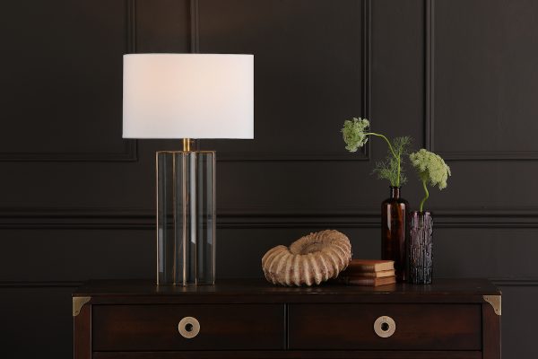 Osuna Table Lamp Natural Brass Glass With Shade - Image 6