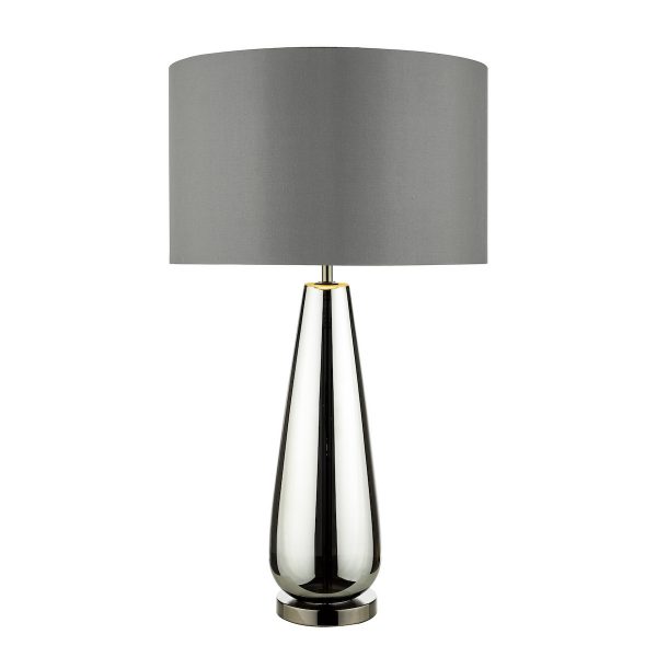 Pablo Table Lamp Black Chrome Smoked Glass With Shade