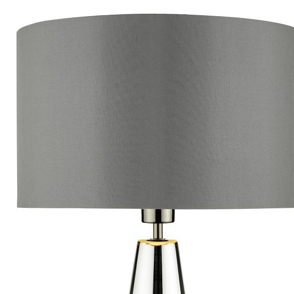 Pablo Table Lamp Black Chrome Smoked Glass With Shade - Image 3