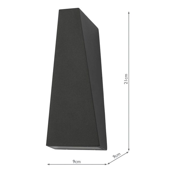 Paco Outdoor 2 Light Wall Light Matt Grey IP65 LED - Image 5