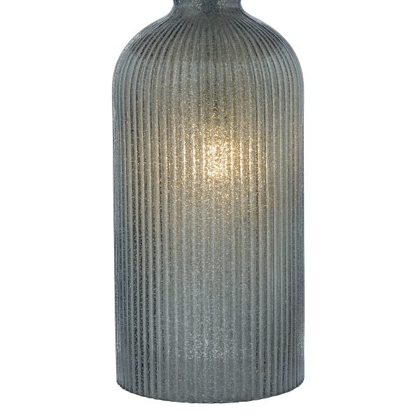 Pamplona Dual Light Table Lamp Grey Glass With Shade - Image 2