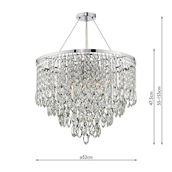 Pescara 5 Light Round Pendant Decorative Crystal - Image 7