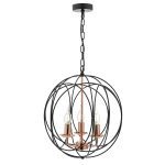 Phoenix 3 Light Pendant Black & Copper
