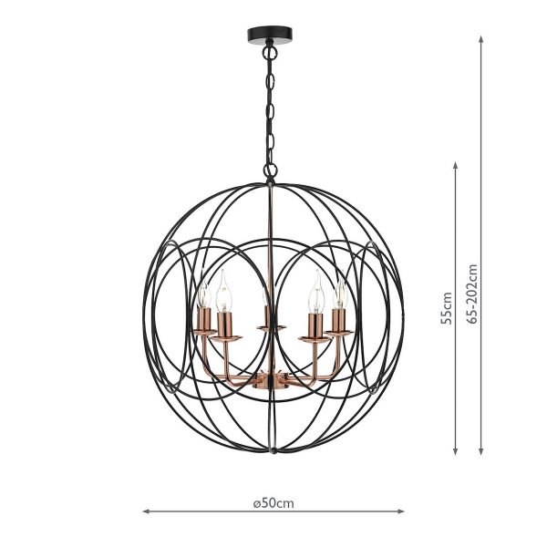Phoenix 5lt Pendant Black & Copper - Image 6