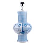 Picasso Large Ceramic Table Lamp Blue & White Face Print Base Only