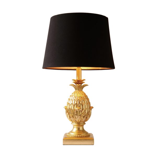 Pineapple Table Lamp Gold With Shade