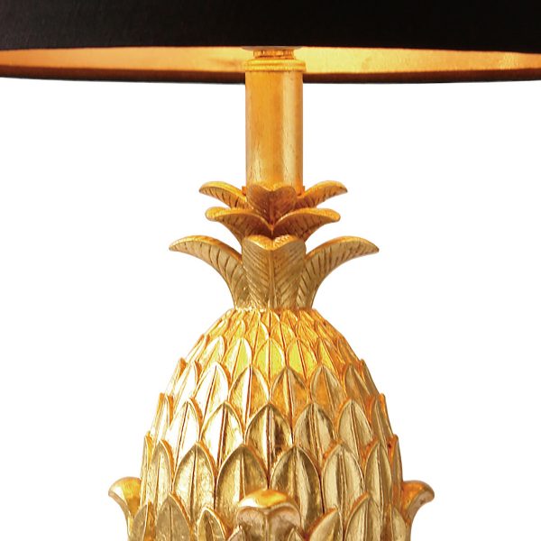 Pineapple Table Lamp Gold With Shade - Image 4