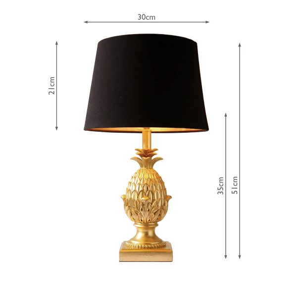 Pineapple Table Lamp Gold With Shade - Image 5