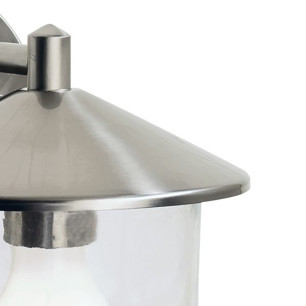 Poole Outdoor Wall Light Stainless Steel Glass IP44 - Image 3