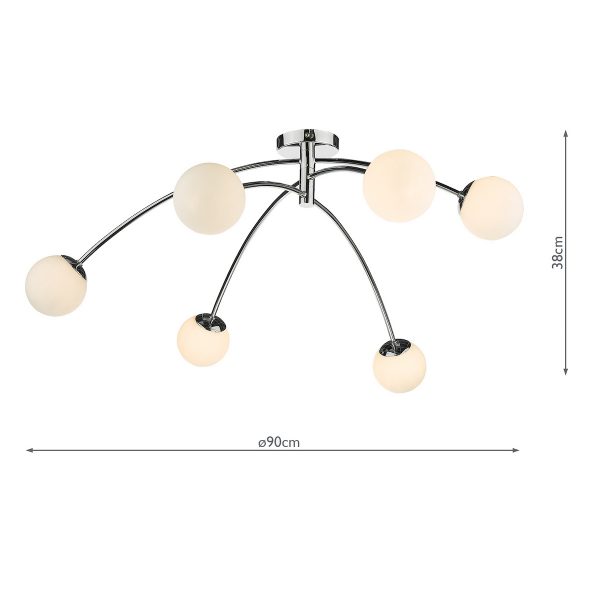 Puglia 6lt Semi Flush Polished Chrome Opal Glass - Image 7