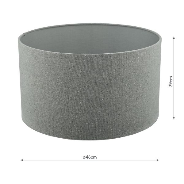Pyramid Grey Linen Drum Shade 46cm - Image 4