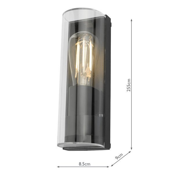 Quenby Outdoor Wall Light Matt Grey Acrylic IP65 - Image 5