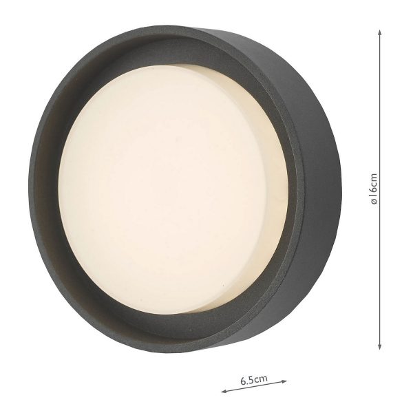 Ralph Small Outdoor Wall Light Anthracite IP65 LED - Image 4