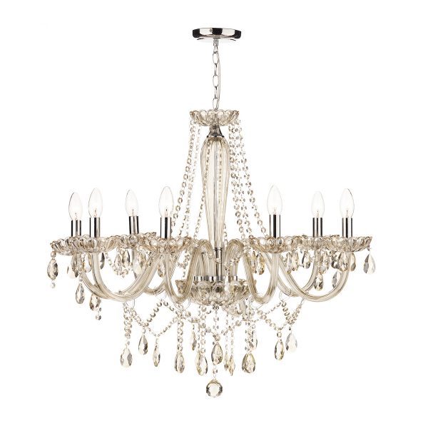 Raphael 8 Light Chandelier Champagne Crystal