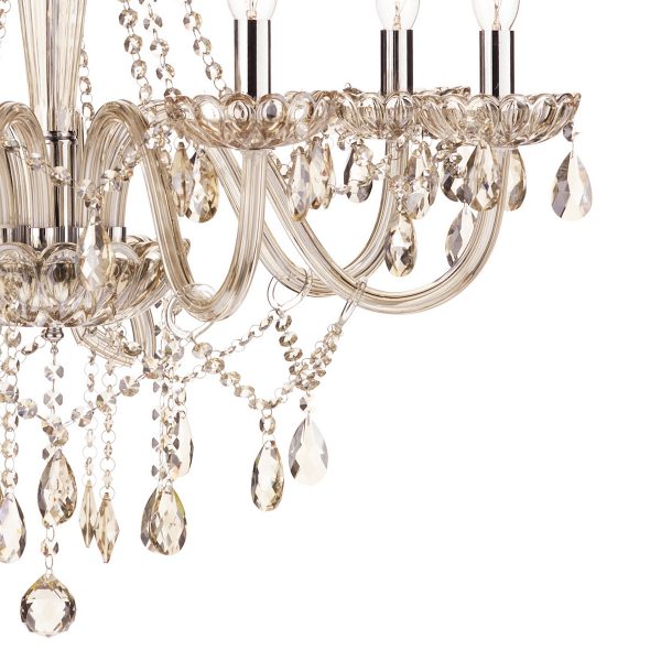 Raphael 8 Light Chandelier Champagne Crystal - Image 4