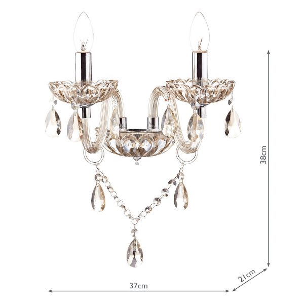 Raphael Double Wall Bracket Champagne Crystal - Image 4