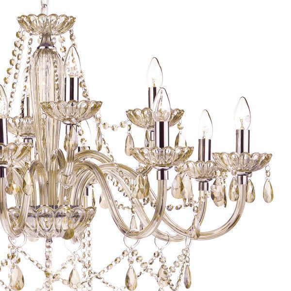 Raphael 12 Light Chandelier Champagne Crystal - Image 4