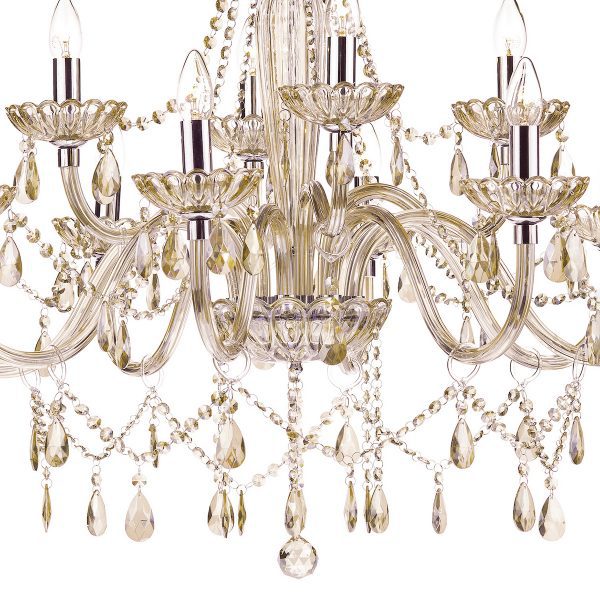 Raphael 12 Light Chandelier Champagne Crystal - Image 5