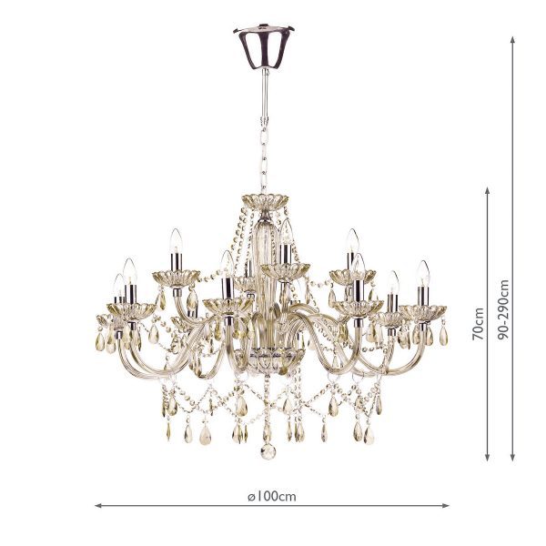 Raphael 12 Light Chandelier Champagne Crystal - Image 6