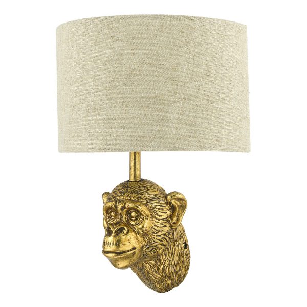 Raul Monkey Wall Light Gold With Shade - Image 2