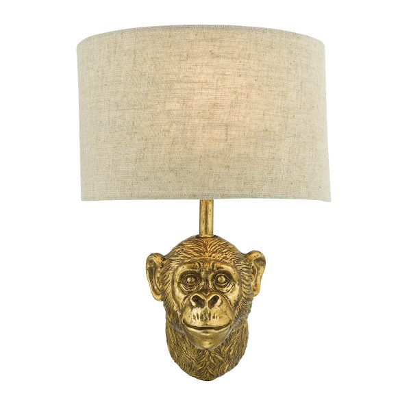 Raul Monkey Wall Light Gold With Shade - Image 3