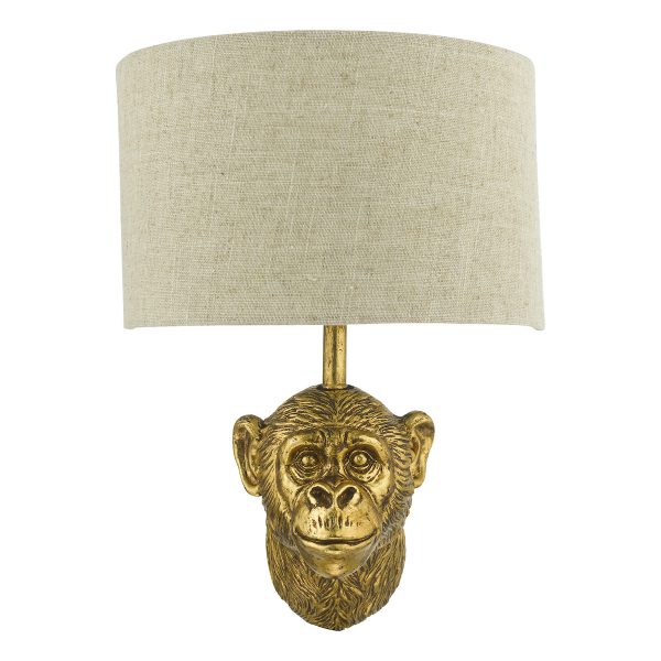 Raul Monkey Wall Light Gold With Shade - Image 4