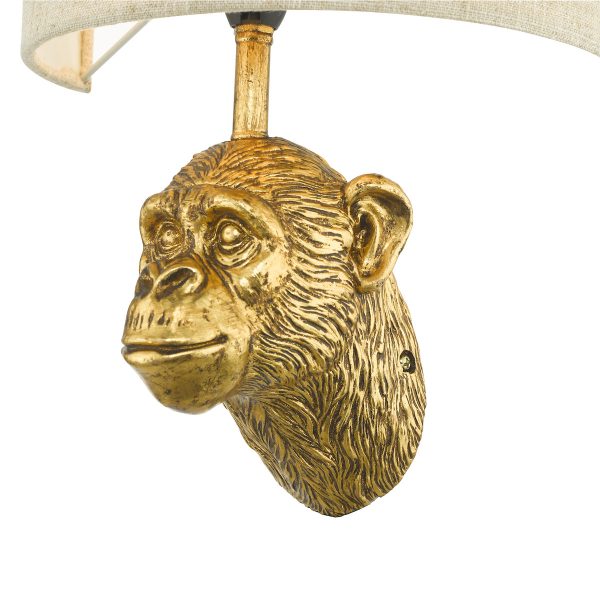 Raul Monkey Wall Light Gold With Shade - Image 5