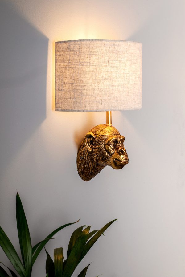 Raul Monkey Wall Light Gold With Shade - Image 7