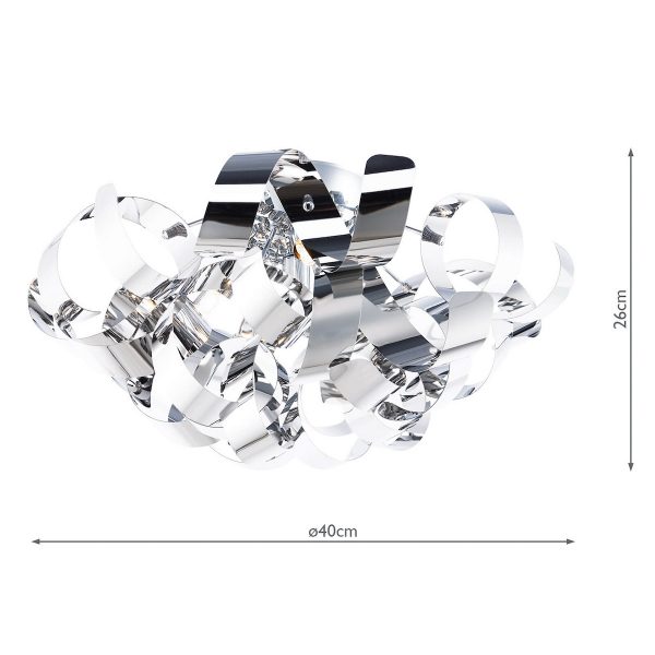 Rawley 4 Light Flush Polished Chrome 40cm - Image 2