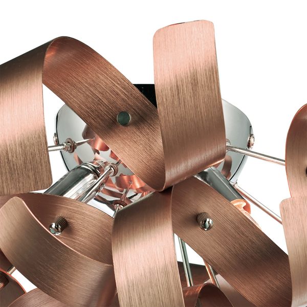 Rawley 4 Light Flush Brushed Copper 40cm - Image 2