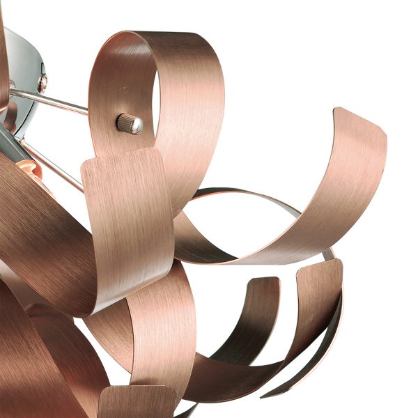 Rawley 4 Light Flush Brushed Copper 40cm - Image 3