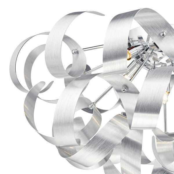 Rawley 5 Light Flush Brushed Aluminium 60cm - Image 2