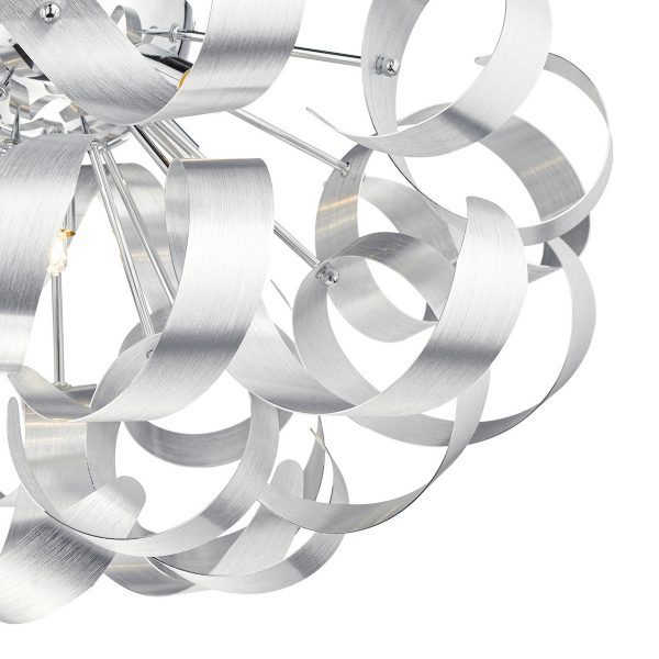 Rawley 5 Light Flush Brushed Aluminium 60cm - Image 3