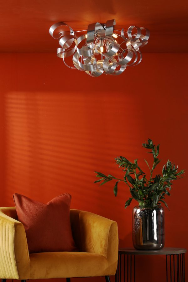 Rawley 5 Light Flush Brushed Aluminium 60cm - Image 4