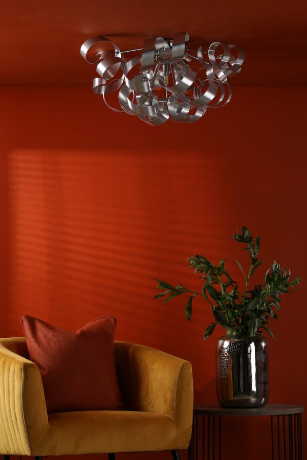 Rawley 5 Light Flush Brushed Aluminium 60cm - Image 5