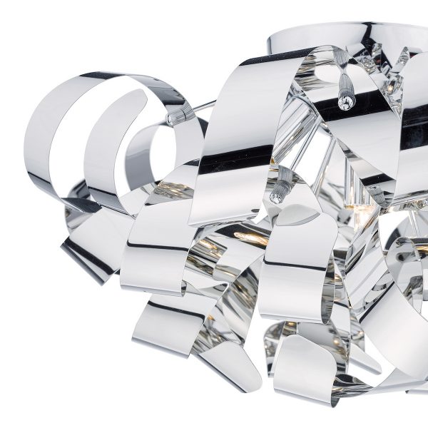 Rawley 5 Light Flush Polished Chrome 60cm - Image 2