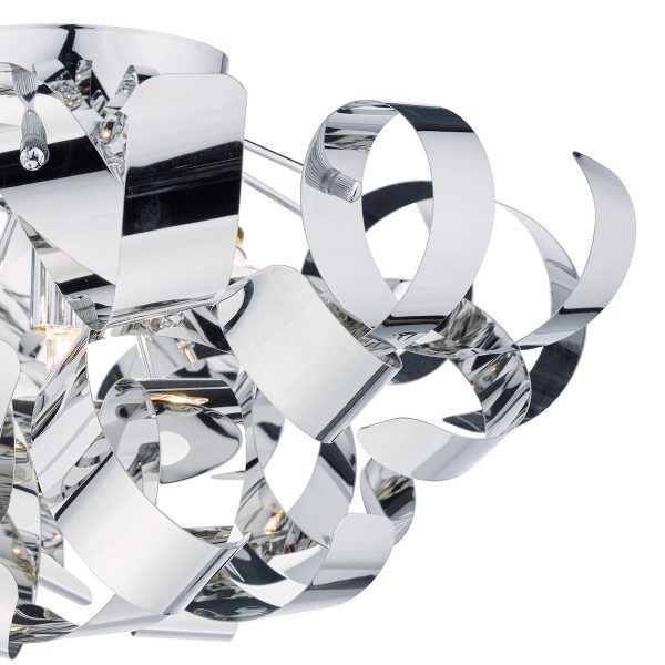 Rawley 5 Light Flush Polished Chrome 60cm - Image 3