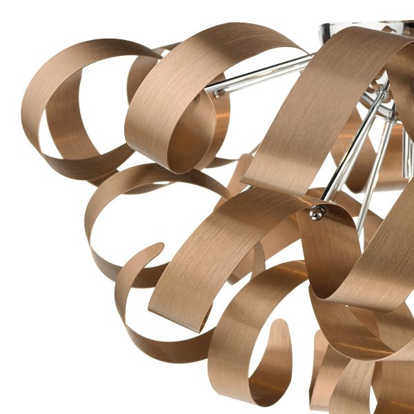 Rawley 5 Light Flush Brushed Copper 60cm - Image 3