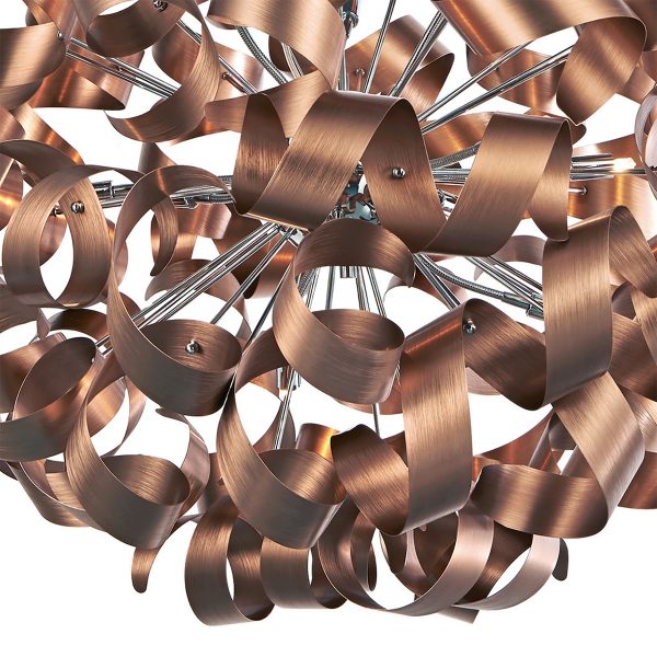 Rawley 12 Light Pendant Brushed Copper - Image 4